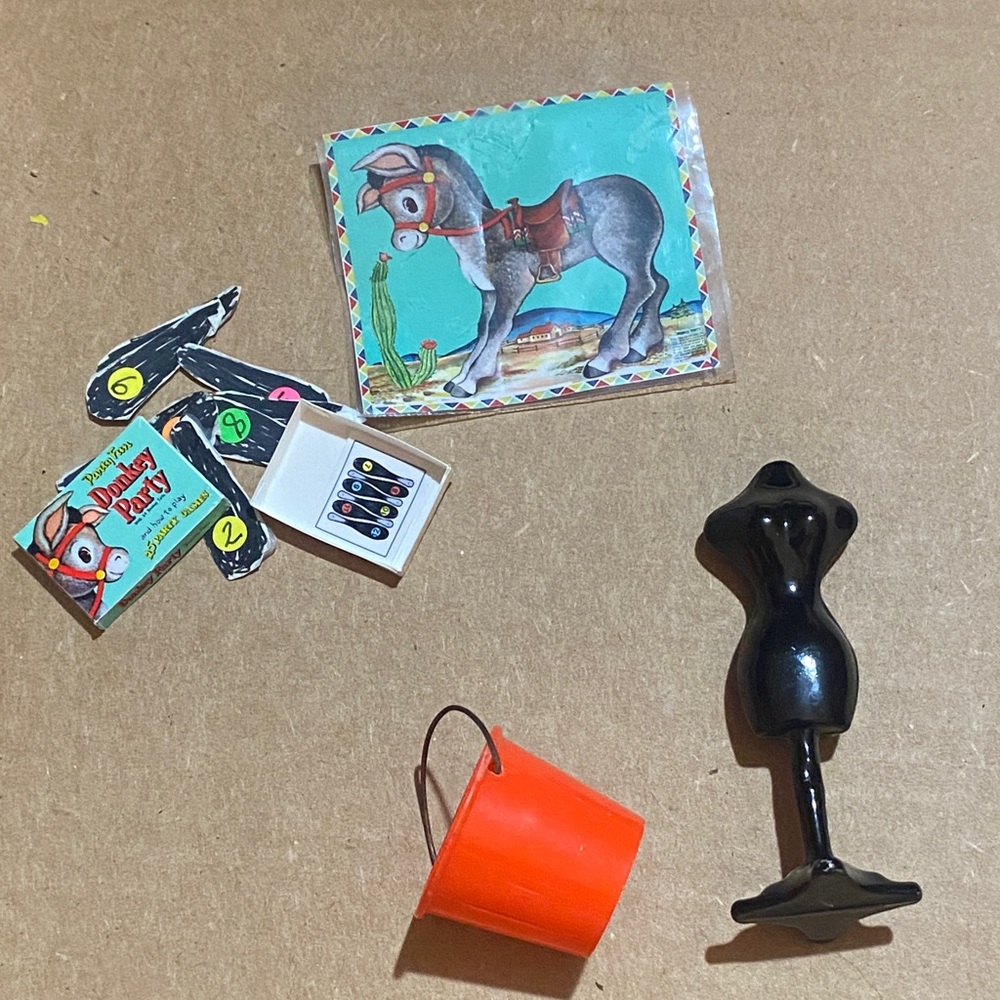 Miniature Toy Set with Orange and Black Accessories